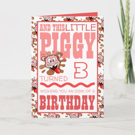Little Piggy Birthday Wenskaart (Voorkant)