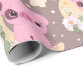 Little Piggy en het maan patroon Cadeaupapier (Rol Hoek)