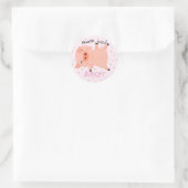 Little Piggy met sterren Dank je roze Ronde Sticker (Tas)