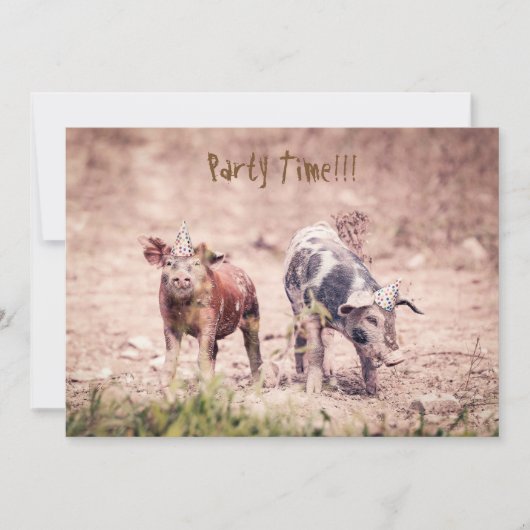 Little Piggy Party Invitation Kaart (Voorkant)