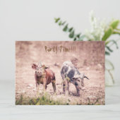 Little Piggy Party Invitation Kaart (Staand voorkant)