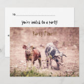 Little Piggy Party Invitation Kaart (Voorkant / Achterkant)