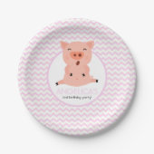 Little Piggy Party Papieren Bordje (Voorkant)