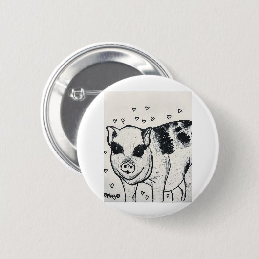  Little Piggy Ronde Button 5,7 Cm (Voorkant /achterkant)