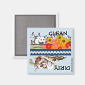 Little Piggy Vaatwasser Magnet- schoon of vies Magneet (Voorkant / Achterkant)