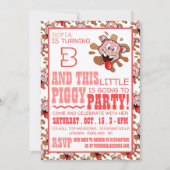 Little Piggy verjaardagsfeestje uitnodiging (Voorkant)