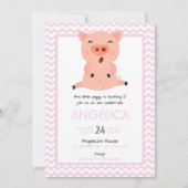 Little Piggy verjaardagsfeestje uitnodiging (Voorkant)