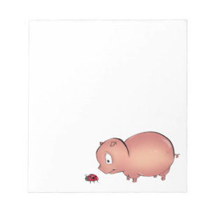 Little Piggy volgt Ladybug Notitieblok