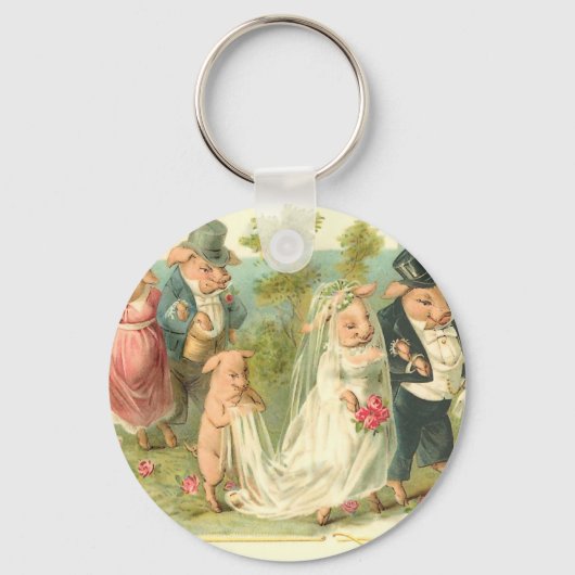 Little Piggy Wedding Sleutelhanger (Voorkant)