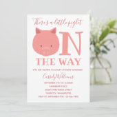 Little Piglet on Way Baby shower Kaart (Staand voorkant)