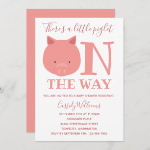 Little Piglet on Way Baby shower Kaart