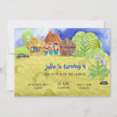 Little Pigs Birthday Invitation Kaart (Voorkant)