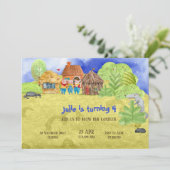 Little Pigs Birthday Invitation Kaart (Staand voorkant)