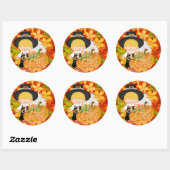 Little Pilgrim Boy - geef Bedankt Ronde Sticker (Vel)