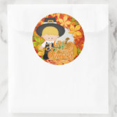 Little Pilgrim Boy - geef Bedankt Ronde Sticker (Tas)