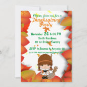 Little Pilgrim Custom Thanksgiving Party Kaart (Voorkant)