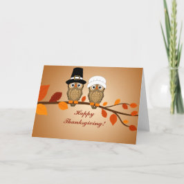 Little Pilgrim Owls | Thanksgiving Kaarten