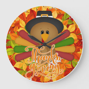 Little Pilgrim Turkey Thanksgiving Grote Klok