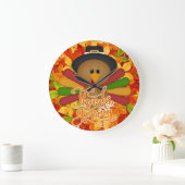 Little Pilgrim Turkey Thanksgiving Grote Klok (Huis)