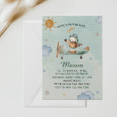 Little Pilot Airplane Green Sky First Birthday Kaart