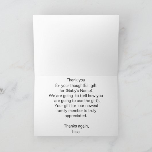 Little Pilot Baby shower Dank je wel Bedankkaart (Binnen)