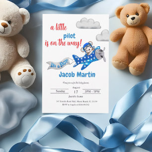 Little Pilot-Baby shower Kaart