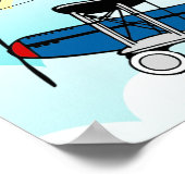 Little Pilot Blue Airplane Baby Photo Birth Stats Poster (Hoek)