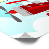 Little Pilot Red Airplane Baby Photo Birth Stats Poster (Hoek)