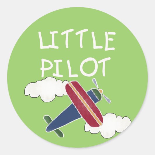 Little Pilot Tshirts and Gifts Ronde Sticker (Voorkant)