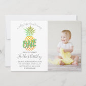 Little Pineapple 1st Birthday Foto Kaart (Voorkant)