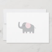 Little Pink and Grey Elephant Verjaardag Uitnodigi Kaart (Achterkant)