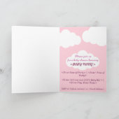 Little Pink Angel on Way Baby shower Card (Binnen)