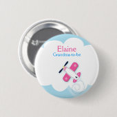 Little Pink Aviator NAME TAG Personalized Button (Voorkant /achterkant)