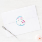 Little Pink Aviator Vliegtuig Ronde Favor Sticker (Envelop)