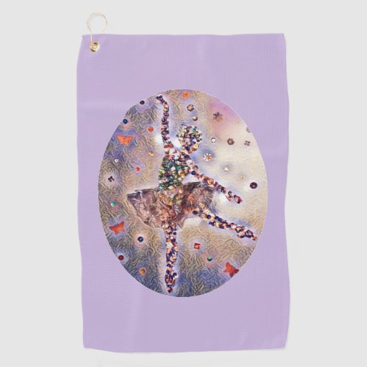Little Pink Ballerina Cute Original Dance Art Golfhanddoek (Voorkant)