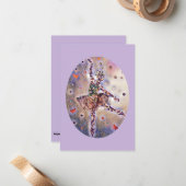 Little Pink Ballerina Cute Original Dance Art Notitiekaartje (Voorkant / Achterkant in situ)