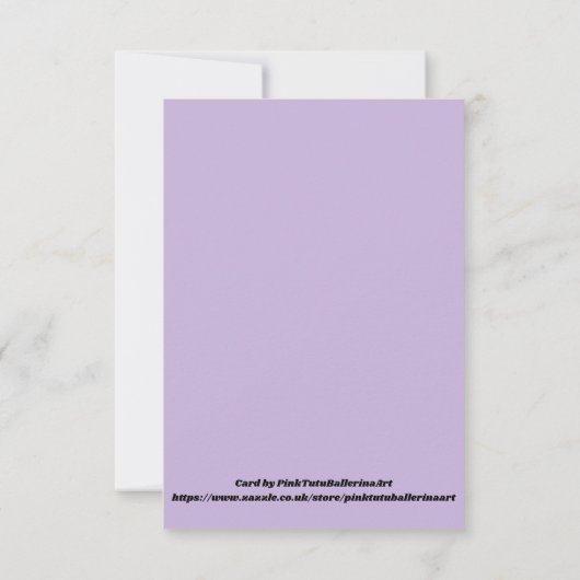 Little Pink Ballerina Cute Original Dance Art Notitiekaartje (Achterkant)