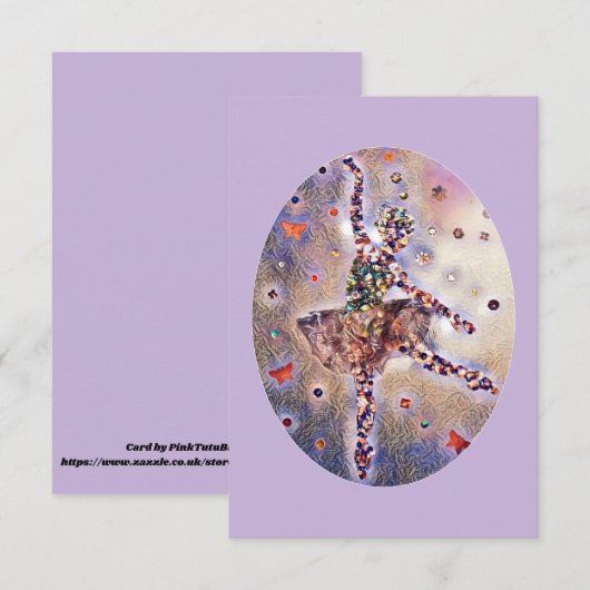 Little Pink Ballerina Cute Original Dance Art Notitiekaartje (Voorkant / Achterkant)
