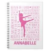 Little Pink Ballerina Typography Notitieboek (Voorkant)