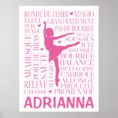 Little Pink Ballerina Typography Poster (Voorkant)