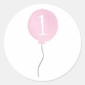 Little Pink Balloon Verjaardagsnummer Stickers (Voorkant)