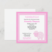 Little Pink Boerderij 5x5 Baby shower Invitation Kaart (Voorkant / Achterkant)