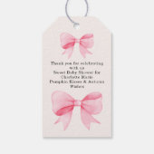 Little Pink Bow Baby shower – Herfst meisje Cadeaulabel (Achterkant)