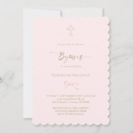little pink bow | Baptism Kaart