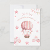 Little Pink Bunny in een ballon Flat Dank u kaart (Voorkant)