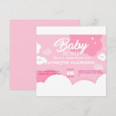 Little Pink Cloud Baby shower Kaart (Voorkant / Achterkant)