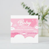 Little Pink Cloud Baby shower Kaart (Staand voorkant)