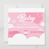 Little Pink Cloud Baby shower Kaart (Voorkant)
