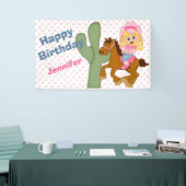 Little Pink Cowgirl Birthday Party Spandoek (Beurs)