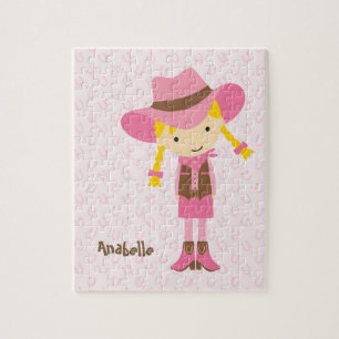 Little Pink Cowgirl {blonde} Legpuzzel